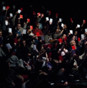 Public en train de voter